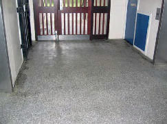Floors are in good condition and are swept, mopped and clean to the touch.