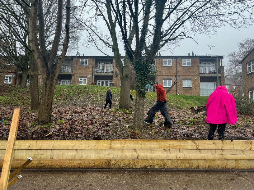 Gardening work underway at Malvern Close