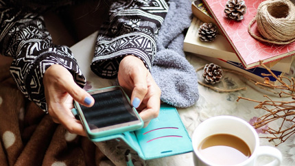 Someone using a smartphone