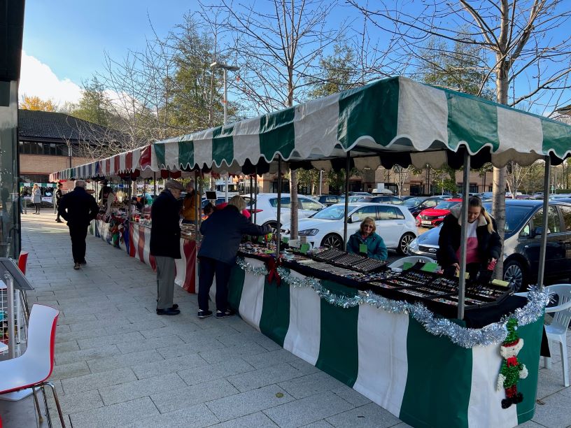 Christmas market stalls