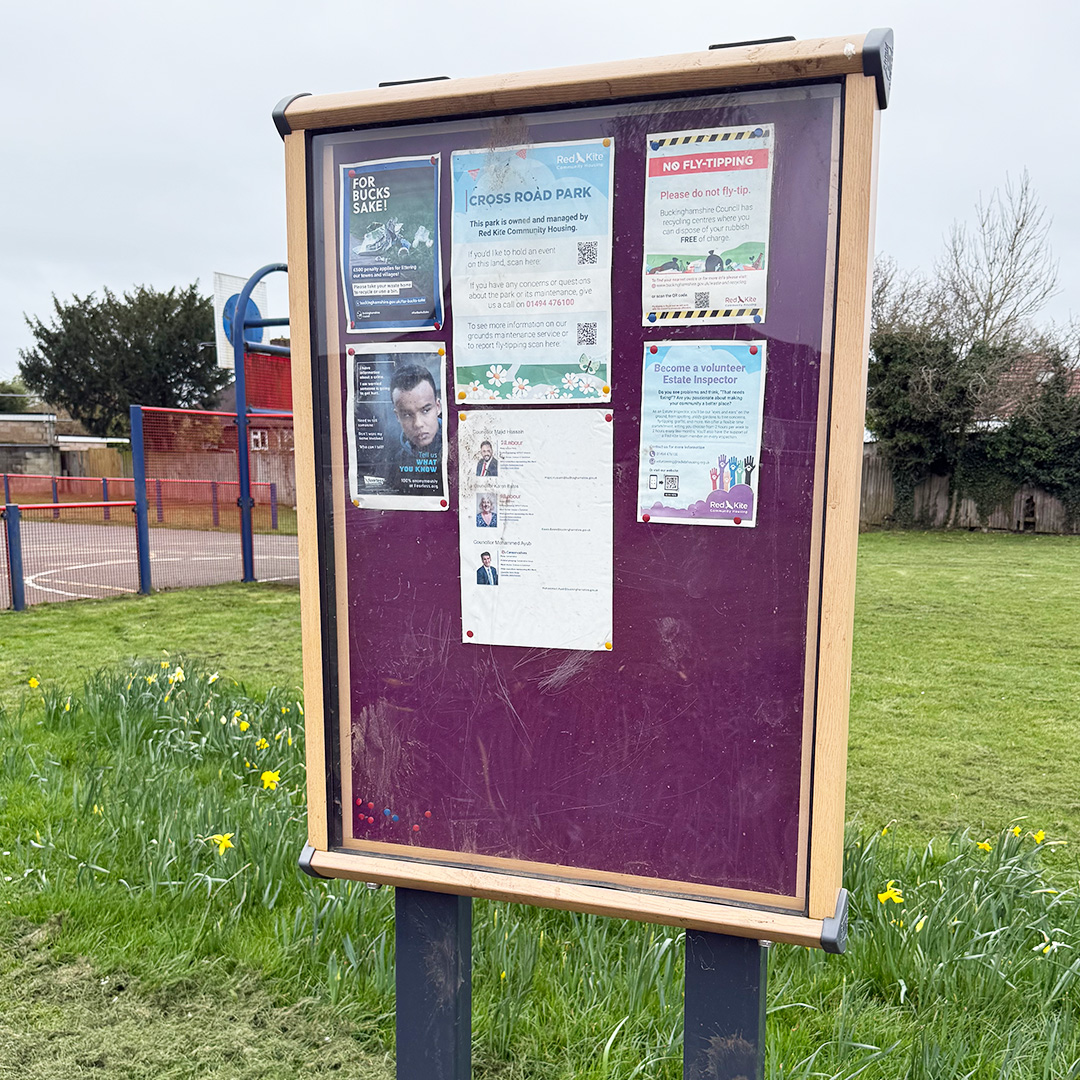 A Noticeboard With Posters