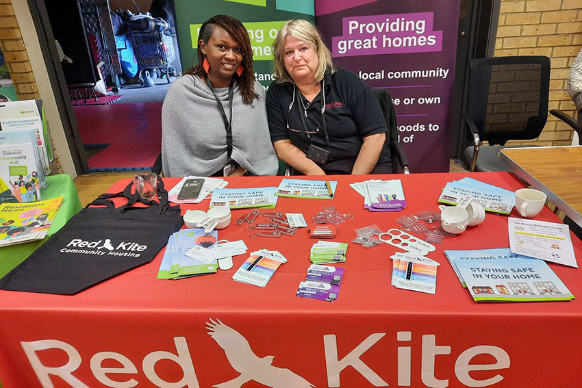 Mary and Tracey on the Red Kite stall at the Castlefield Community Action Day, 29th May 2024