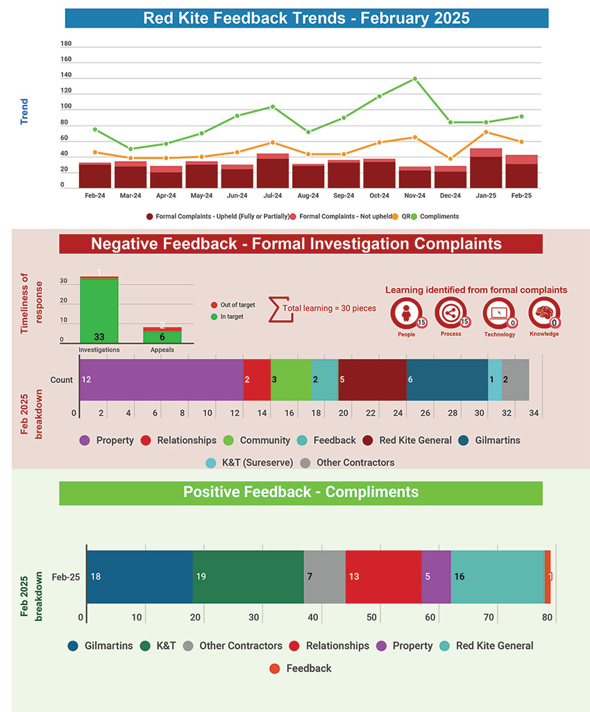Red Kite Feedback Trends - February 2025