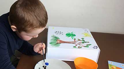 Boy Painting A Memories Box