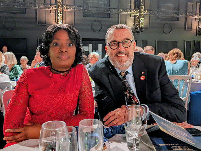 Candida Dutiro, Tenant Board Member, and Ron Fowler, Chair of Red Kite's Resident Representative Team, at the Rotary Club of High Wycombe Centenary Dinner
