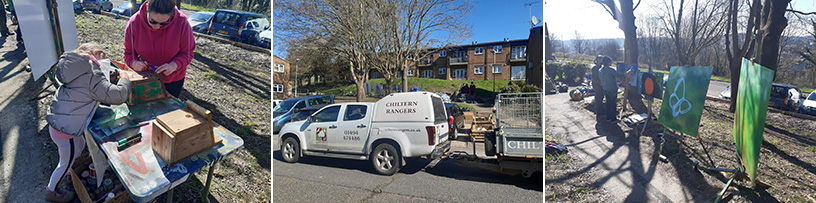 A montage of images from the Malvern Close planting day