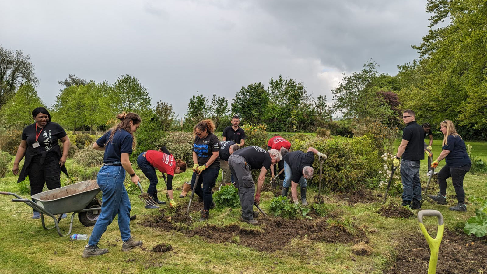 Red Kite members of staff volunteering at the Lady Ryder Memorial Garden in Frieth, Buckinghamshire