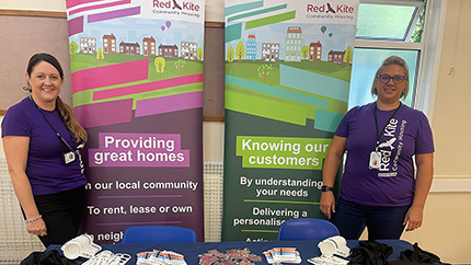 Red Kite staff members Janine and Sara-Jane on the stall at the Community Action Day in Micklefield, High Wycombe