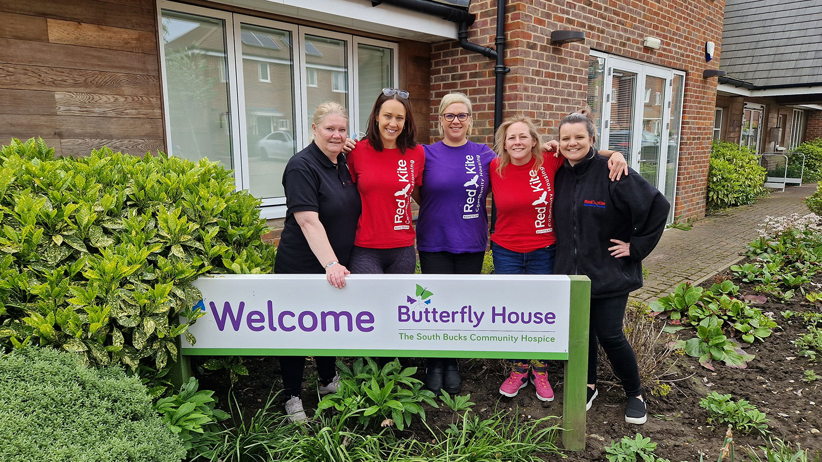 Red Kite members of staff volunteering at South Bucks Hospice in High Wycombe