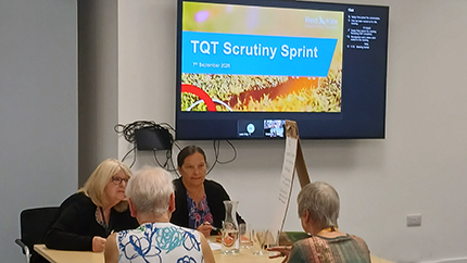 A group of tenants discussing antisocial behaviour at the Tenant Question Time scrutiny session