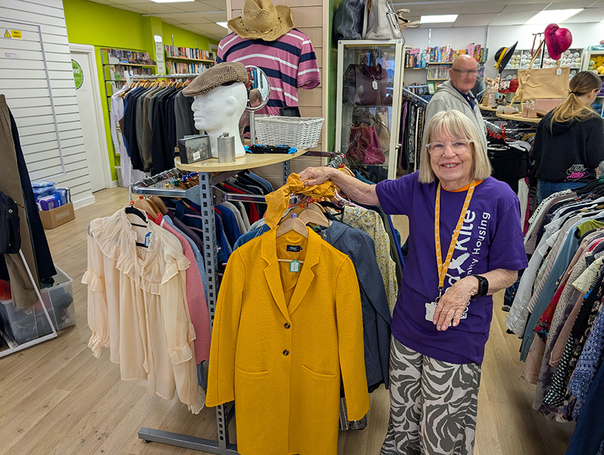 A tenant volunteer helping out at the South Bucks Hospice Shop in Bourne End
