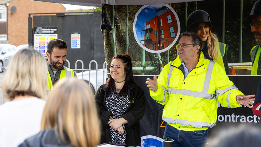 The Alexander James Contracts team meeting local residents at the Shelley Road development site event