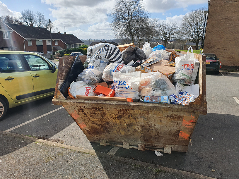 A skip full of rubbish