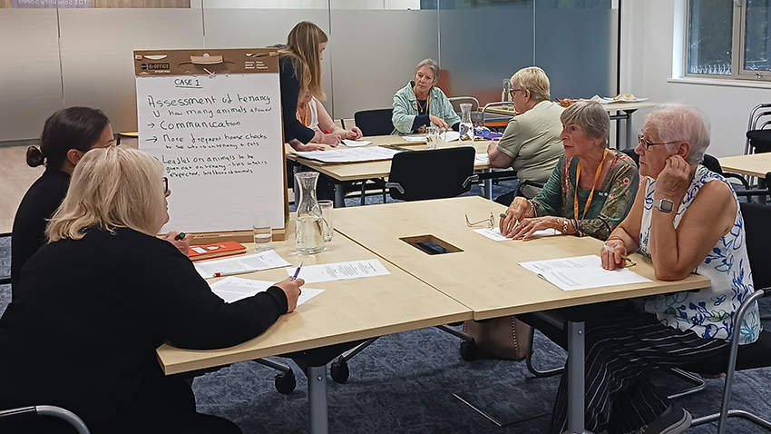 Tenants at the Tenant Question Time scrutiny session discussing an antisocial behaviour case