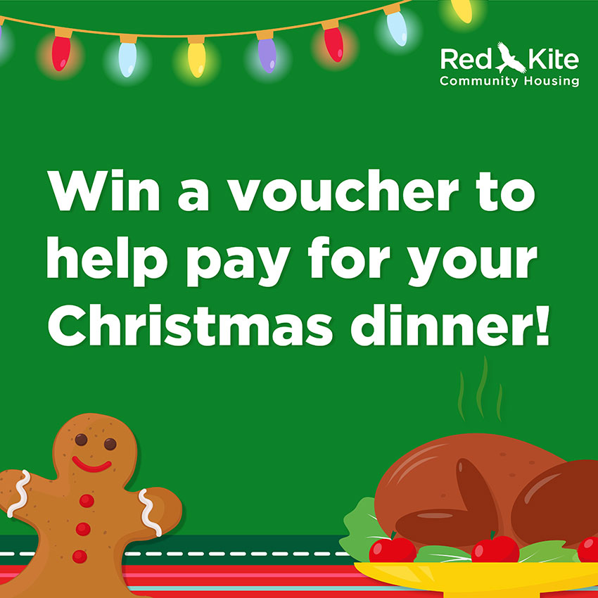 Win a voucher to help pay for Christmas dinner graphic