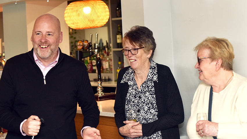 Red Kite CEO Peter Cogan with two tenant volunteers