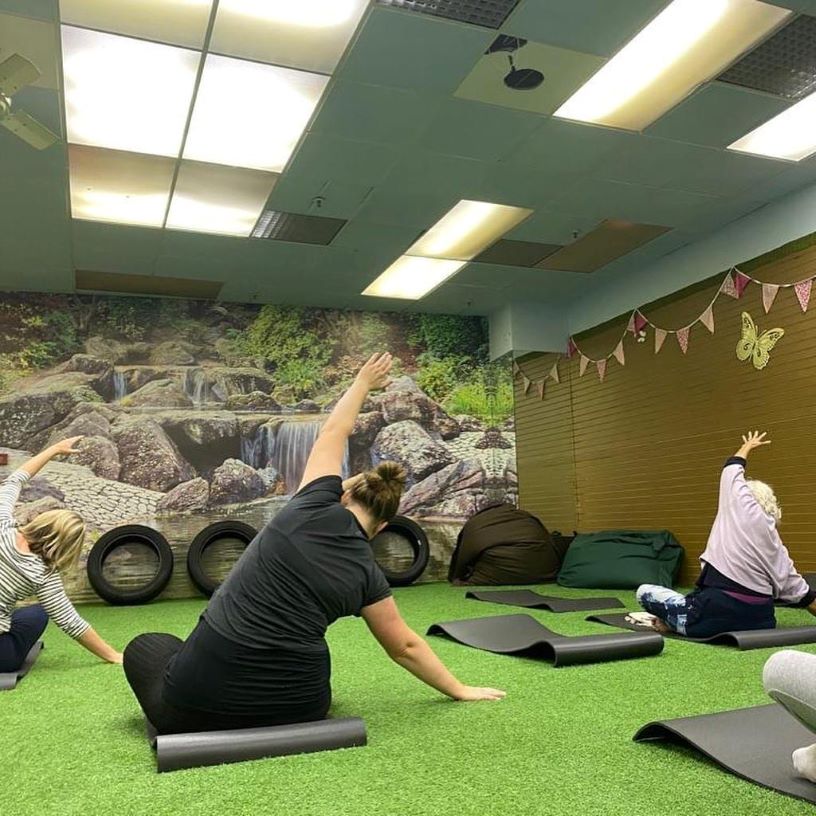 Women doing yoga