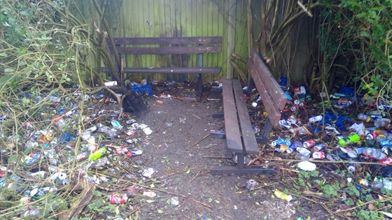 Crossroad Play Park full of litter