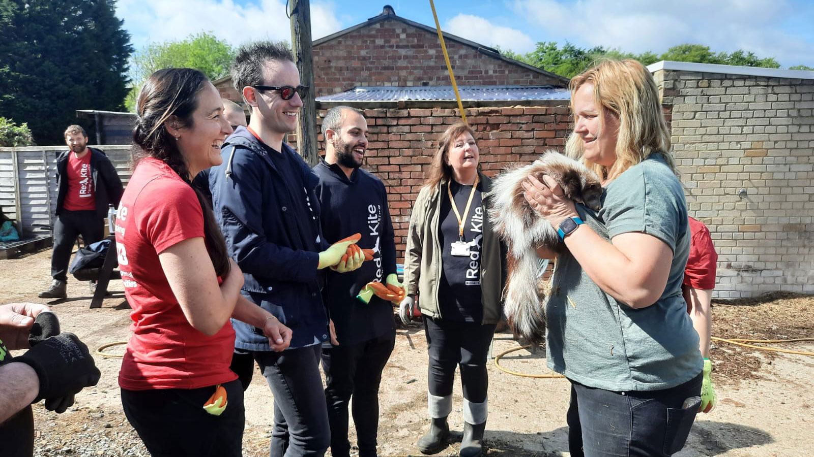 Red Kite members of staff volunteering at Positive Pets in Flackwell Heath, Buckinghamshire